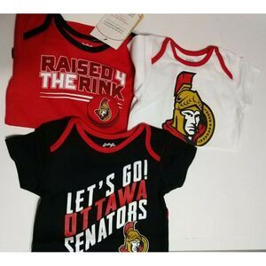 Ottawa Senators Infant Power Play 1 Piece Suit 3 Pack New‎  0/3 M NHL Hockey